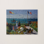 Monet Garden at Sainte-Adresse Painting Jigsaw Puzzle<br><div class="desc">Impressionist Painting by Monet - Classic Masterpieces - Claude Monet's Impressionist Painting Series - Garden at Sainte-Adresse</div>