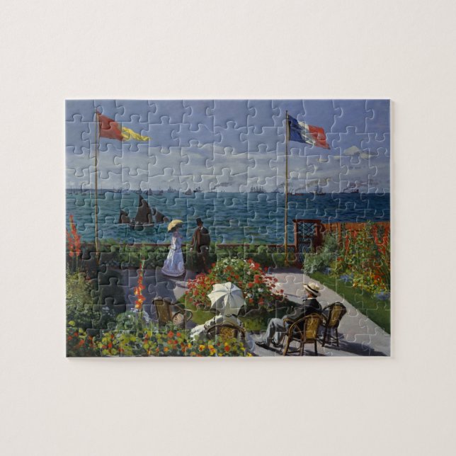 Monet Garden at Sainte-Adresse Painting Jigsaw Puzzle (Horizontal)