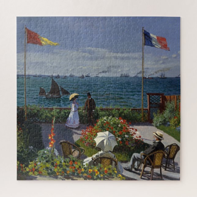 Monet Garden at Sainte-Adresse Painting Jigsaw Puzzle (Vertical)