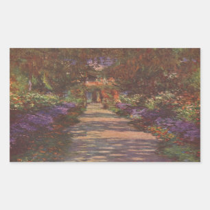 Monet: Garden Path, Rectangular Sticker