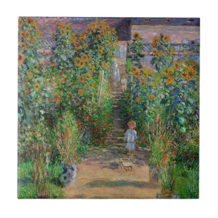 Monet Garden Vetheuil Impressionim Flower Painting Ceramic Tile