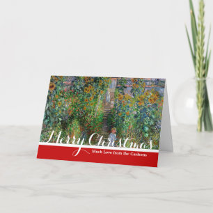 Monet Garden Vetheuil Impressionim Flower Painting Holiday Card