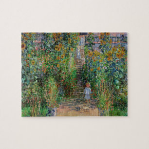 Monet Garden Vetheuil Impressionim Flower Painting Jigsaw Puzzle