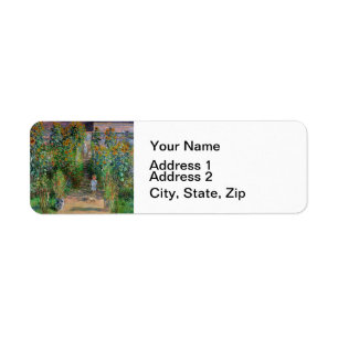 Monet Garden Vetheuil Impressionim Flower Painting Return Address Label