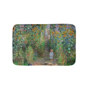 Monet Garden Vetheuil Impressionim Painting Bath Mat