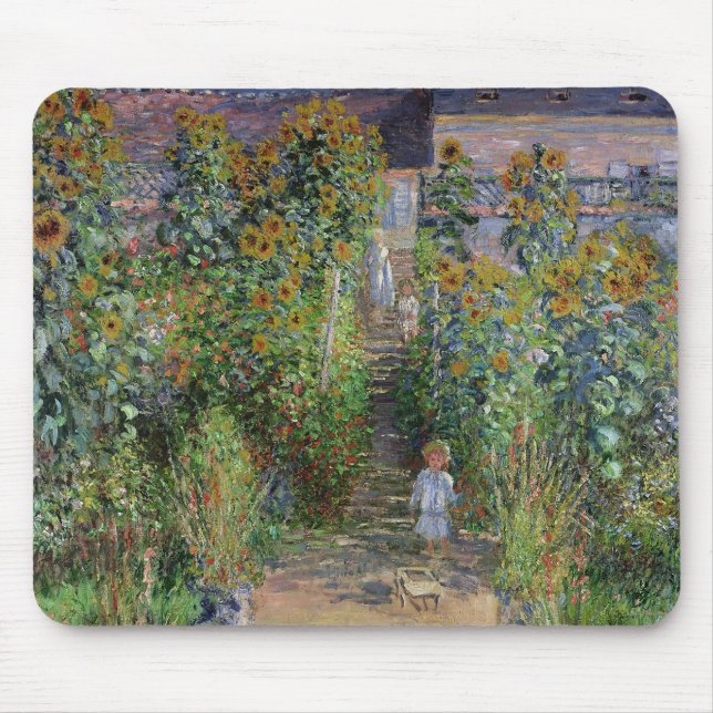 Monet Garden Vetheuil Impressionim Painting Mouse Pad (Front)