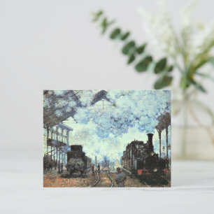 Monet - Gare St. Lazare, Arrival of Train  Postcard
