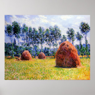 Monet - Haystacks at Giverny, 1884, Poster