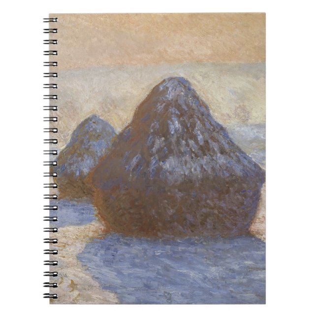 Monet Haystacks in Winter Spiral Notebook (Front)