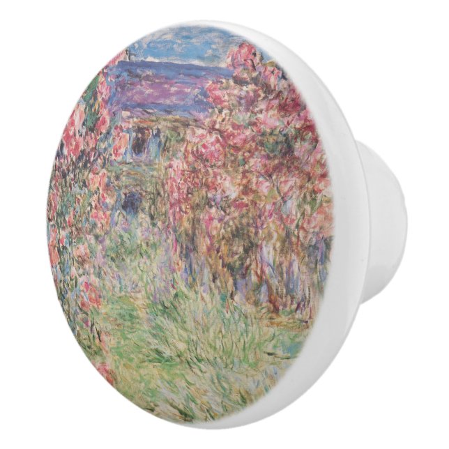 Monet House Among Roses Ceramic Knob (Right)