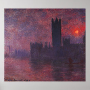 Monet Houses of Parliament at Sunset Poster