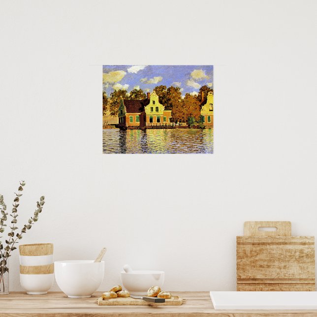 Monet - Houses on the Zaan River at Zaandam, Poster (Kitchen)