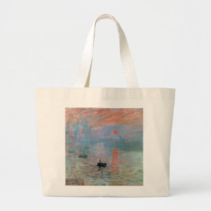 Monet , "Impression, Sunrise" Large Tote Bag