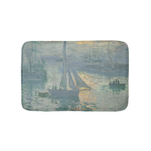 Monet Impression Sunrise Marine Classic Painting Bath Mat