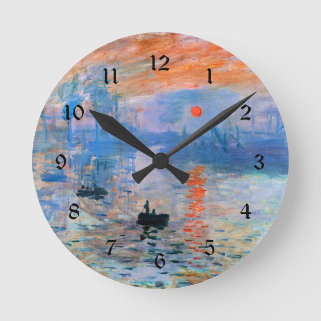Monet - Impression, Sunrise Round Clock (Front)