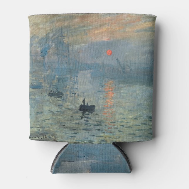 Monet Impression Sunrise Soleil Levant Painting Can Cooler (Front)