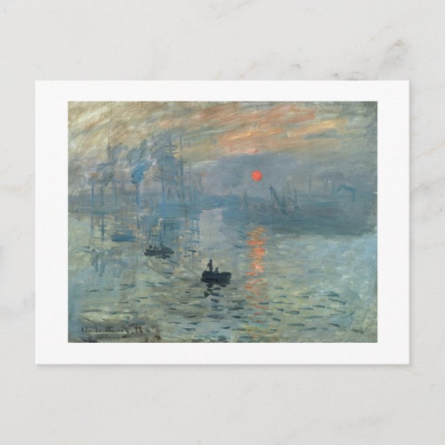 Monet Impression Sunrise Soleil Levant Painting Holiday Postcard (Front)