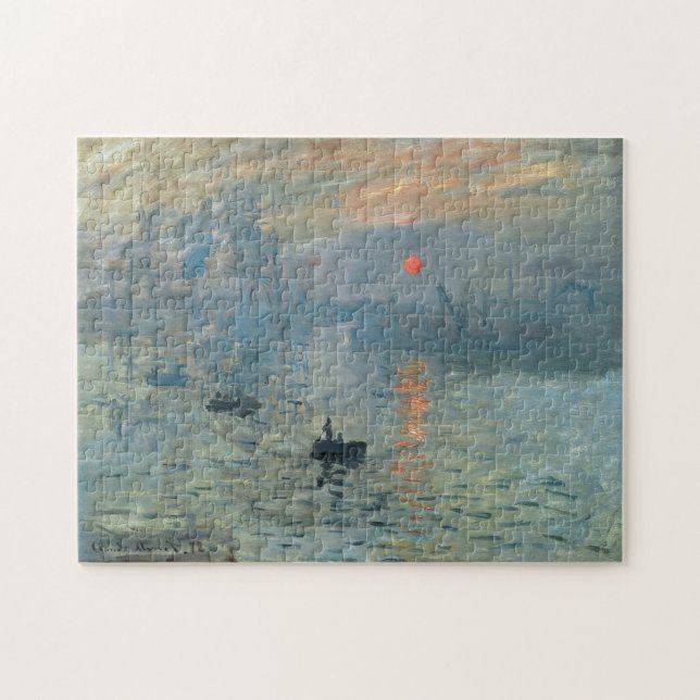 Monet Impression Sunrise Soleil Levant Painting Jigsaw Puzzle (Horizontal)