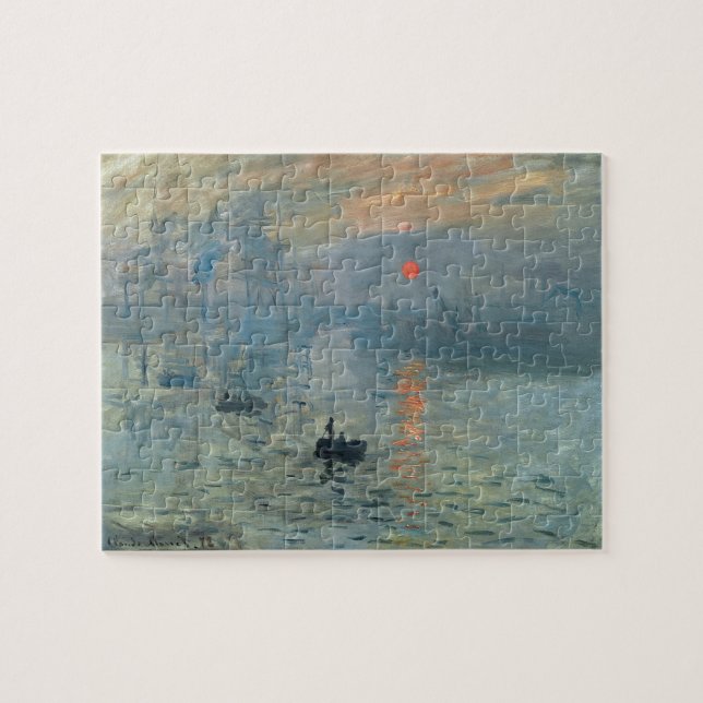 Monet Impression Sunrise Soleil Levant Painting Jigsaw Puzzle (Horizontal)