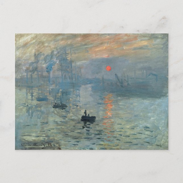 Monet Impression Sunrise Soleil Levant Painting Postcard (Front)