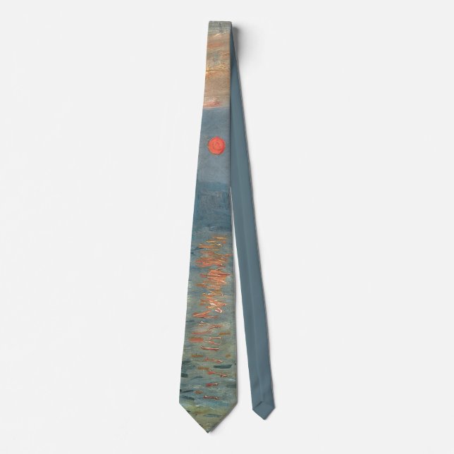 Monet Impression Sunrise Soleil Levant Painting Tie (Front)