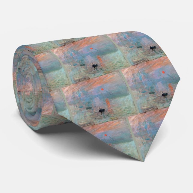Monet , "Impression, Sunrise" Tie (Rolled)