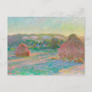 Monet Impressionist Art Haystacks End of Summer Postcard