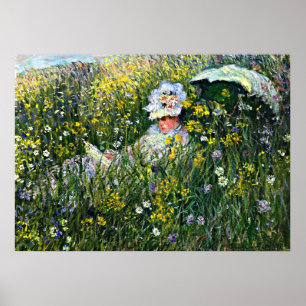 Monet - In the Meadow Poster