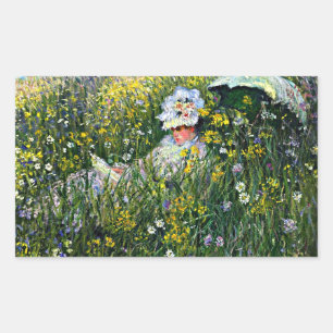 Monet - In the Meadow Rectangular Sticker