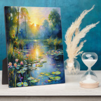 Monet-Inspired Lily Pond at Sunrise Impressionist