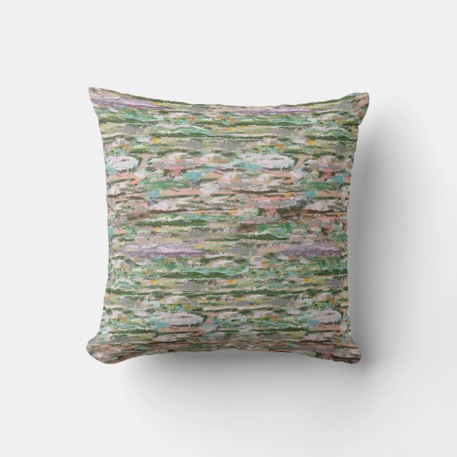 Monet Inspired Lily Pond Reflections Cushion (Front)