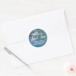 Monet Inspired Water Lily Swans Art Hand Written Classic Round Sticker