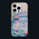 Monet Inspired You Are Loved, Worthy iPhone 16 Pro Case<br><div class="desc">Embrace your journey of acceptance with this artistic iPhone case. Featuring a Monet inspired design with a couple walking over a bridge while underneath, a serene stream with pink lotus blossoms floating atop, symbolises spiritual enlightenment, detachment, resurrection, purity, personal progress, and nature. Subtly integrated into the artwork are the empowering...</div>