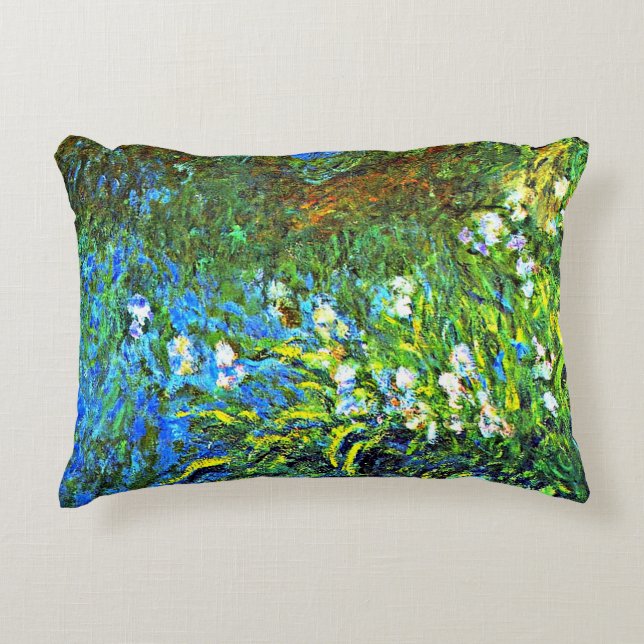 Monet - Iris at the Sea Wall Decorative Cushion (Front)