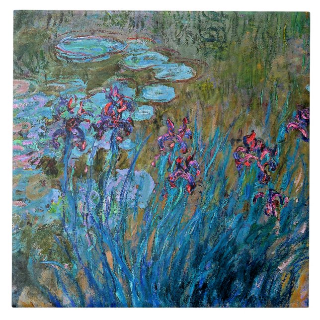 Monet - Irises and Water-Lilies Ceramic Tile (Front)