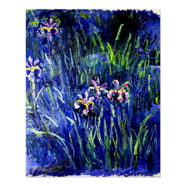 Monet - Irises, famous painting, Poster (Front)