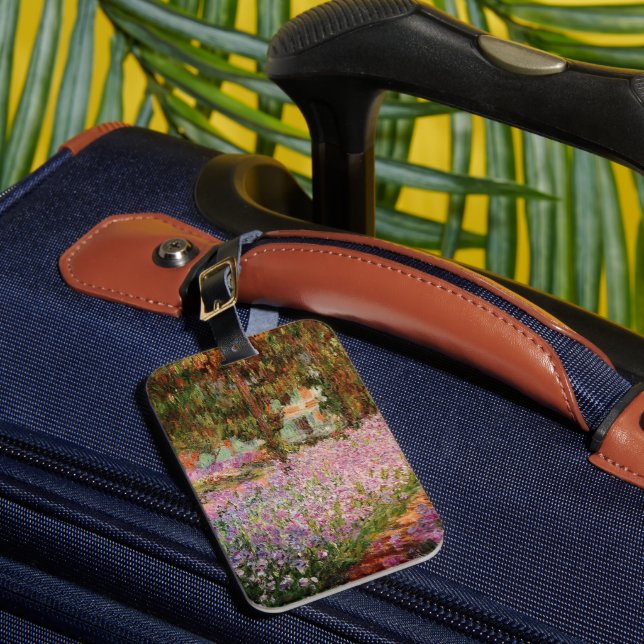 Monet - Irises in Monet's Garden Luggage Tag (Front Insitu 1)
