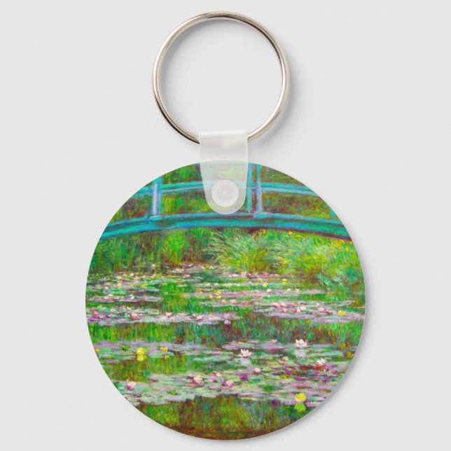 Monet Japanese Bridge and Water Lilies Key Ring (Front)