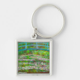 Monet Japanese Bridge and Water Lilies Key Ring