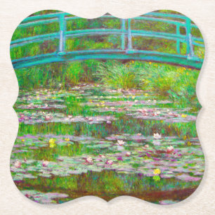 Monet Japanese Bridge and Water Lilies Paper Coaster
