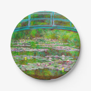 Monet Japanese Bridge and Water Lilies Paper Plate