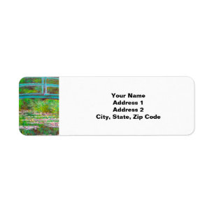 Monet Japanese Bridge and Water Lilies Return Address Label