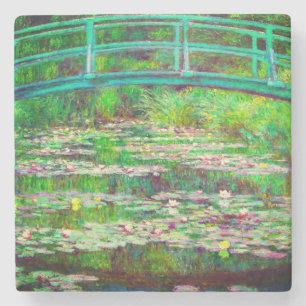 Monet Japanese Bridge and Water Lilies Stone Coaster