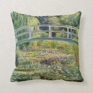 Monet Japanese Bridge with Water Lilies Pillow