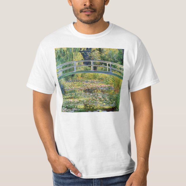 Monet Japanese Bridge with Water Lilies T-shirt (Front)
