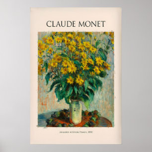 Monet Jerusalem Artichoke Flowers Still Life Poster