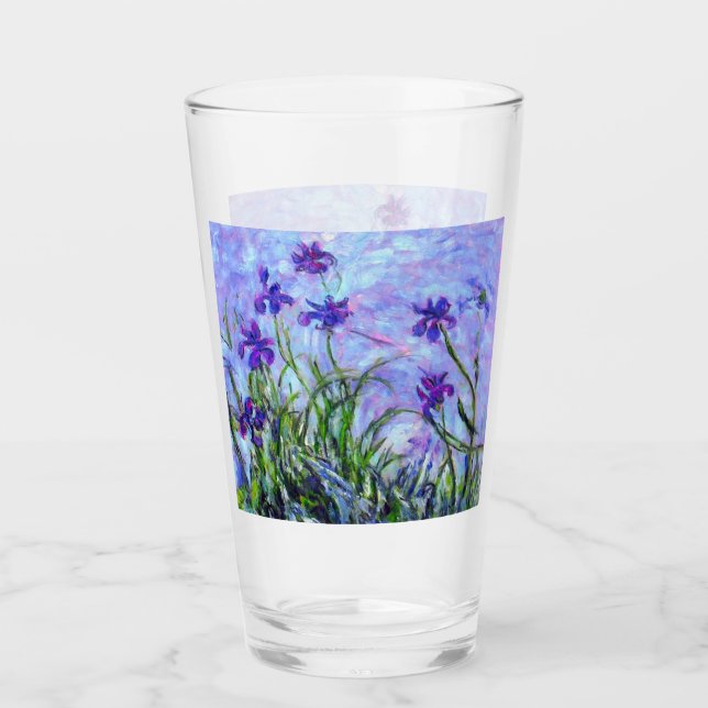 Monet Lilac Irises Glass (Front)