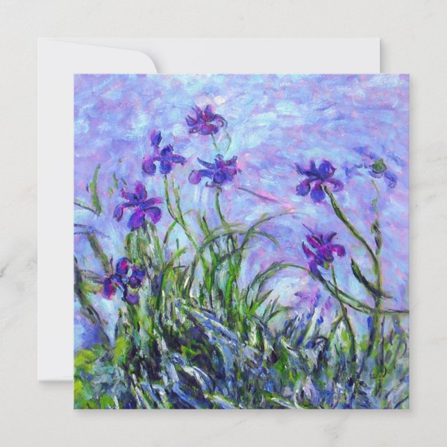 Monet Lilac Irises Invitation (Front)