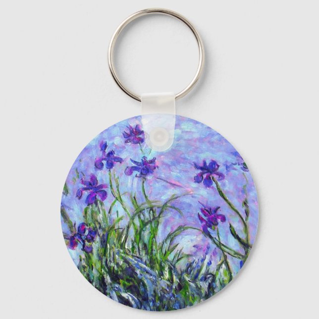 Monet Lilac Irises Key Ring (Front)