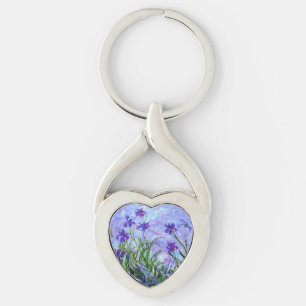 Monet Lilac Irises Key Ring